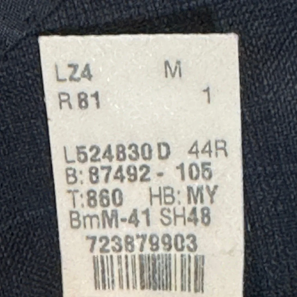 Lauren Ralph Lauren Mens 44R Navy Blue Windowpane 100% Wool Blazer Sport Coat